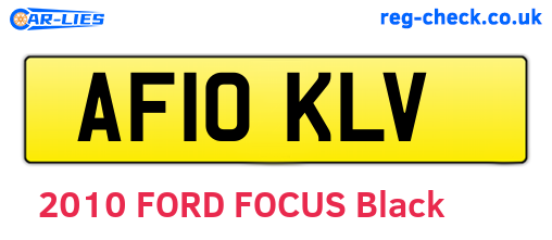 AF10KLV are the vehicle registration plates.