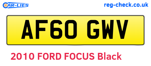 AF60GWV are the vehicle registration plates.