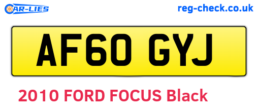 AF60GYJ are the vehicle registration plates.