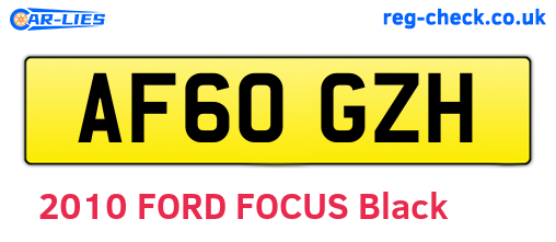 AF60GZH are the vehicle registration plates.