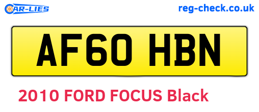 AF60HBN are the vehicle registration plates.
