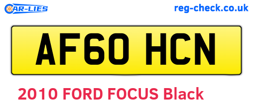 AF60HCN are the vehicle registration plates.
