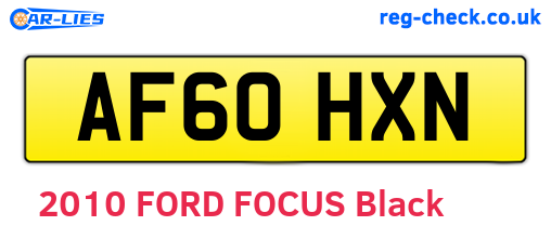 AF60HXN are the vehicle registration plates.