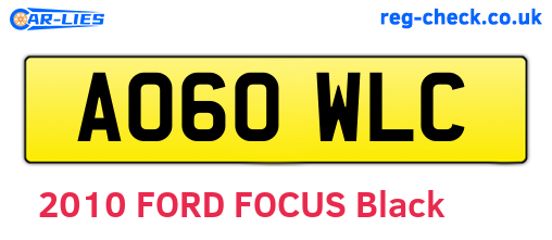 AO60WLC are the vehicle registration plates.