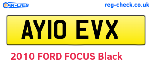 AY10EVX are the vehicle registration plates.