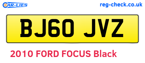 BJ60JVZ are the vehicle registration plates.