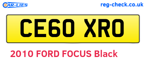 CE60XRO are the vehicle registration plates.