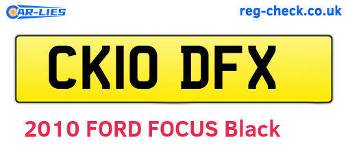 CK10DFX are the vehicle registration plates.
