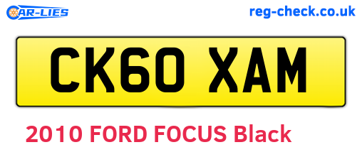 CK60XAM are the vehicle registration plates.