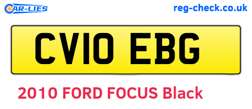CV10EBG are the vehicle registration plates.
