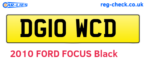 DG10WCD are the vehicle registration plates.