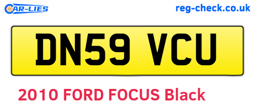 DN59VCU are the vehicle registration plates.