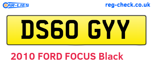 DS60GYY are the vehicle registration plates.