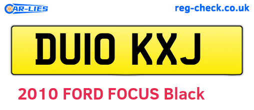 DU10KXJ are the vehicle registration plates.