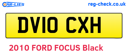 DV10CXH are the vehicle registration plates.