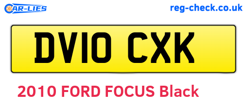 DV10CXK are the vehicle registration plates.