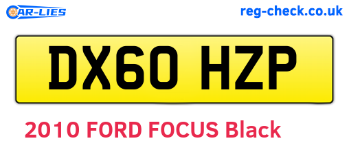 DX60HZP are the vehicle registration plates.