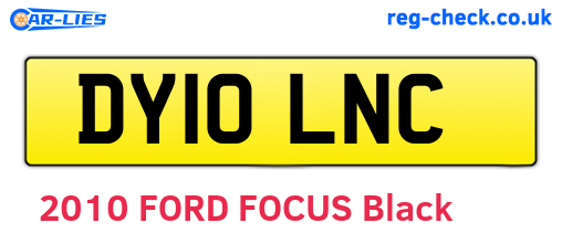 DY10LNC are the vehicle registration plates.