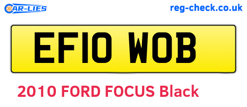 EF10WOB are the vehicle registration plates.