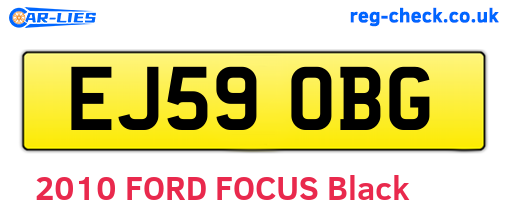 EJ59OBG are the vehicle registration plates.