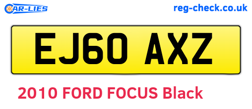 EJ60AXZ are the vehicle registration plates.