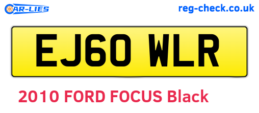 EJ60WLR are the vehicle registration plates.