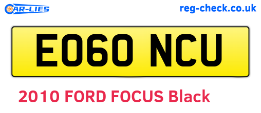 EO60NCU are the vehicle registration plates.