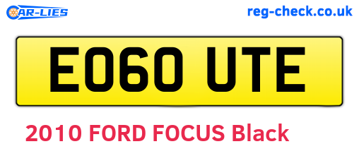 EO60UTE are the vehicle registration plates.