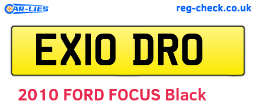 EX10DRO are the vehicle registration plates.