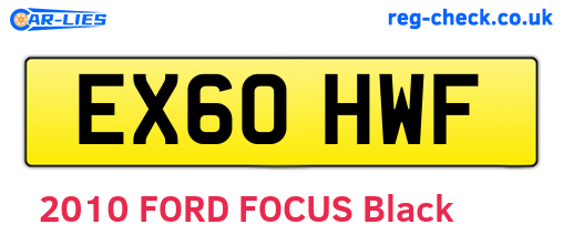 EX60HWF are the vehicle registration plates.