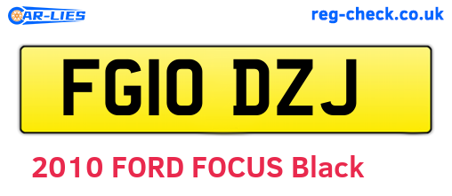 FG10DZJ are the vehicle registration plates.