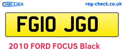 FG10JGO are the vehicle registration plates.
