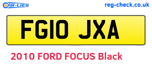 FG10JXA are the vehicle registration plates.