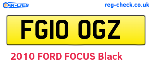 FG10OGZ are the vehicle registration plates.