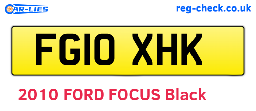 FG10XHK are the vehicle registration plates.