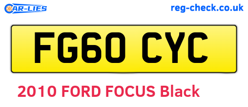 FG60CYC are the vehicle registration plates.