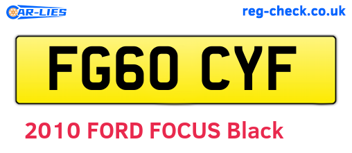 FG60CYF are the vehicle registration plates.