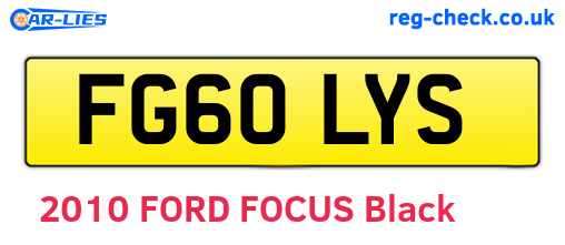FG60LYS are the vehicle registration plates.