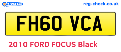 FH60VCA are the vehicle registration plates.