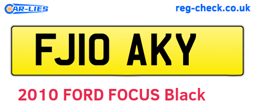 FJ10AKY are the vehicle registration plates.