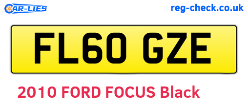 FL60GZE are the vehicle registration plates.