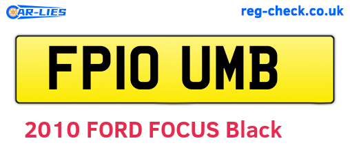 FP10UMB are the vehicle registration plates.