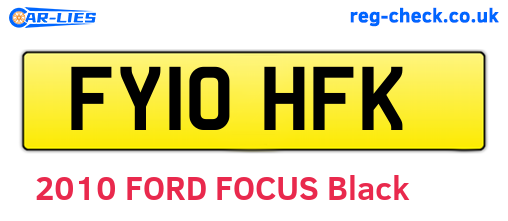 FY10HFK are the vehicle registration plates.