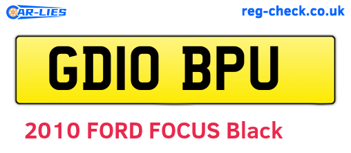 GD10BPU are the vehicle registration plates.