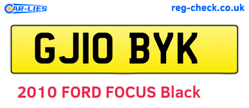GJ10BYK are the vehicle registration plates.