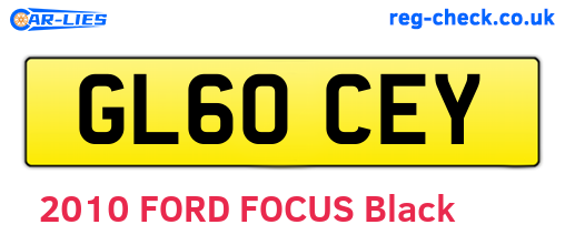 GL60CEY are the vehicle registration plates.