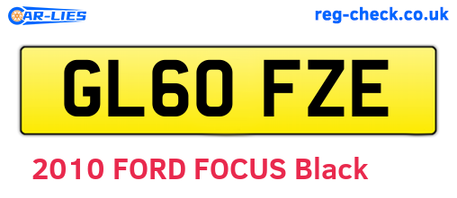 GL60FZE are the vehicle registration plates.
