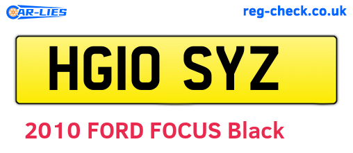 HG10SYZ are the vehicle registration plates.