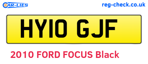 HY10GJF are the vehicle registration plates.