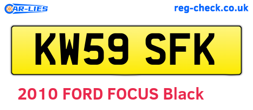 KW59SFK are the vehicle registration plates.
